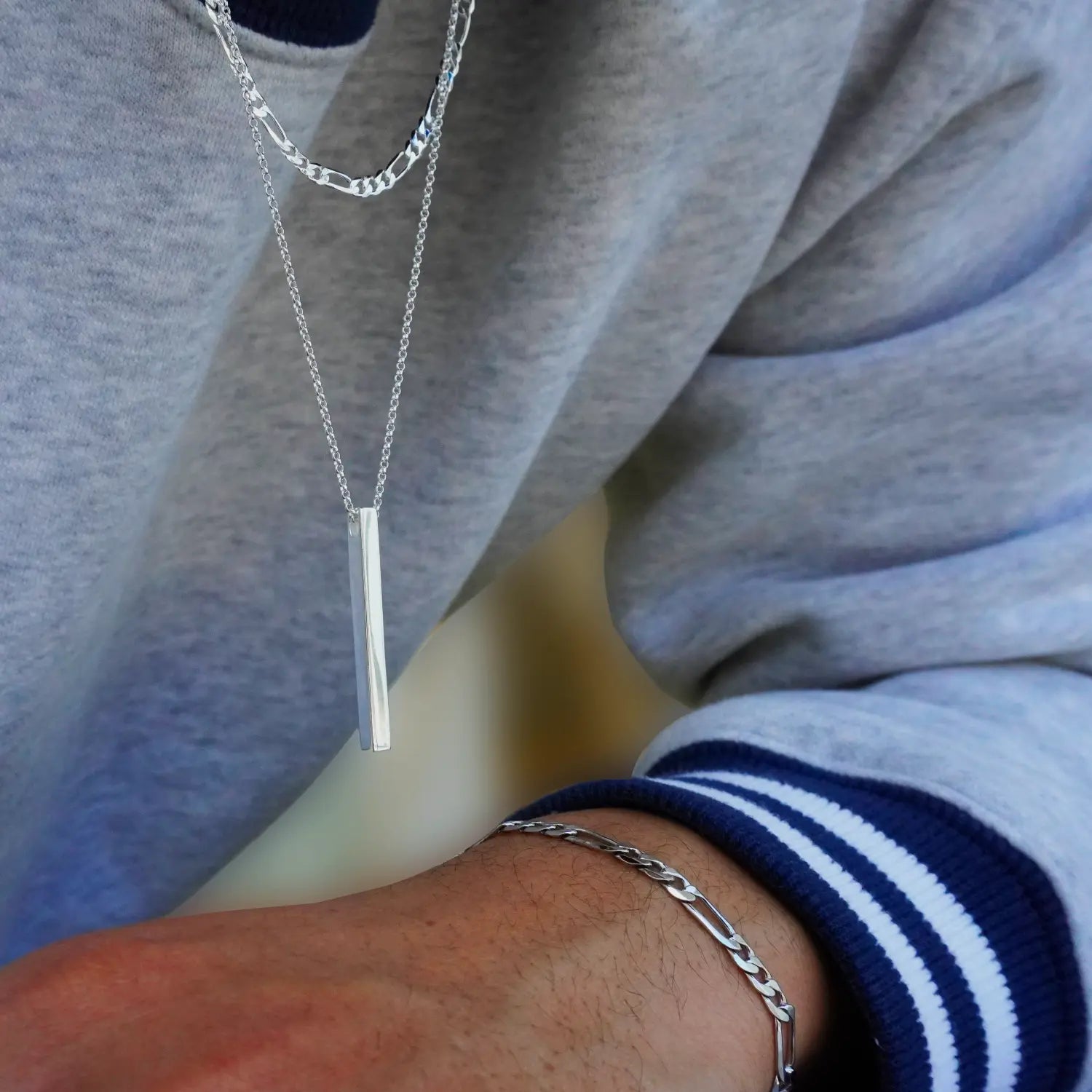 925 sterling silver chain bracelet on hand