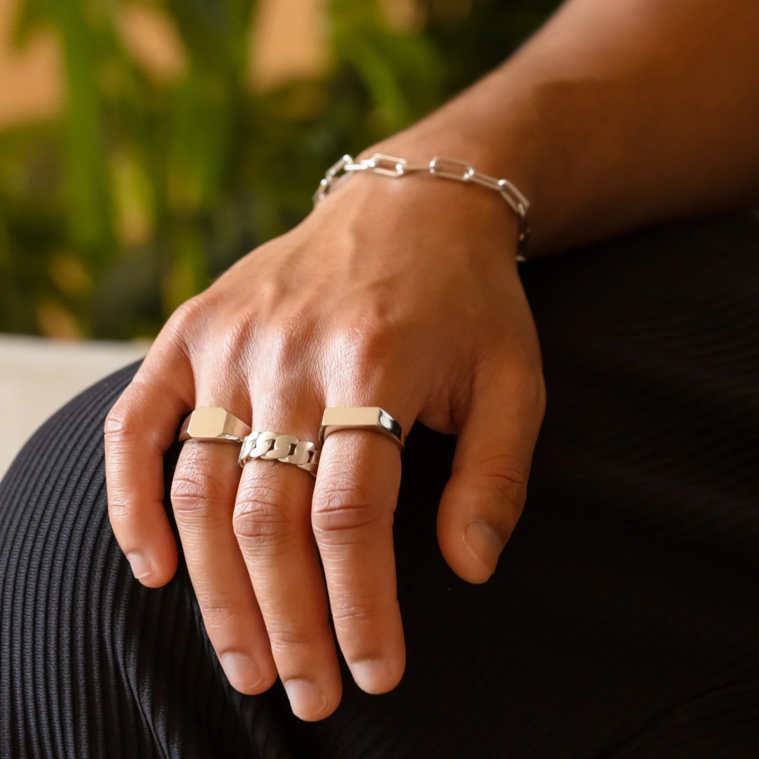 Cuban Link Bezel Ring – Liry's Jewelry