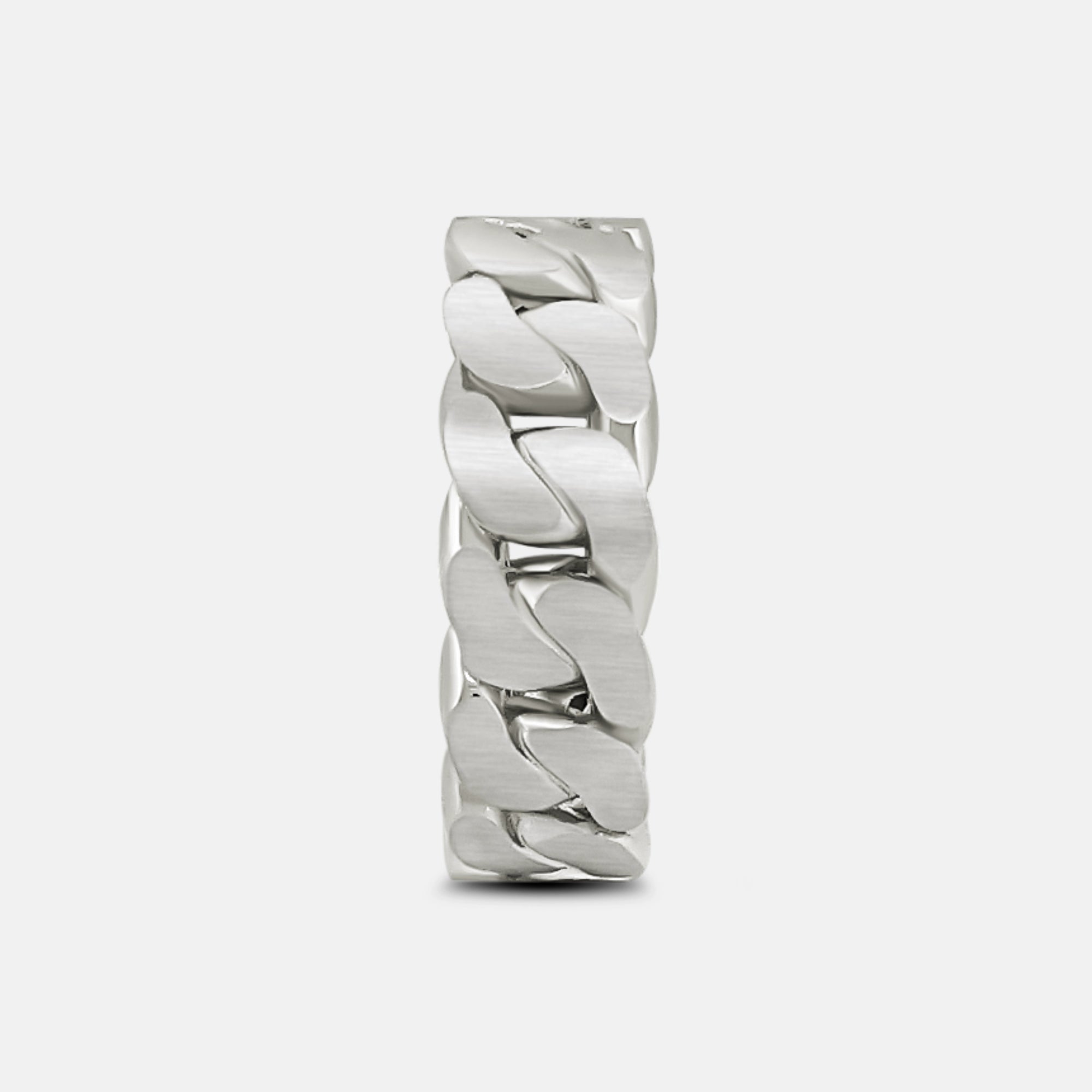 front face of 925 silver cuban link ring